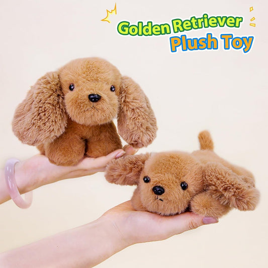 PEACH CAT Golden Retriever Dog Stuffed Animal Cute Puppy Plushies Small Plush Toys Gifts for Kids Brown