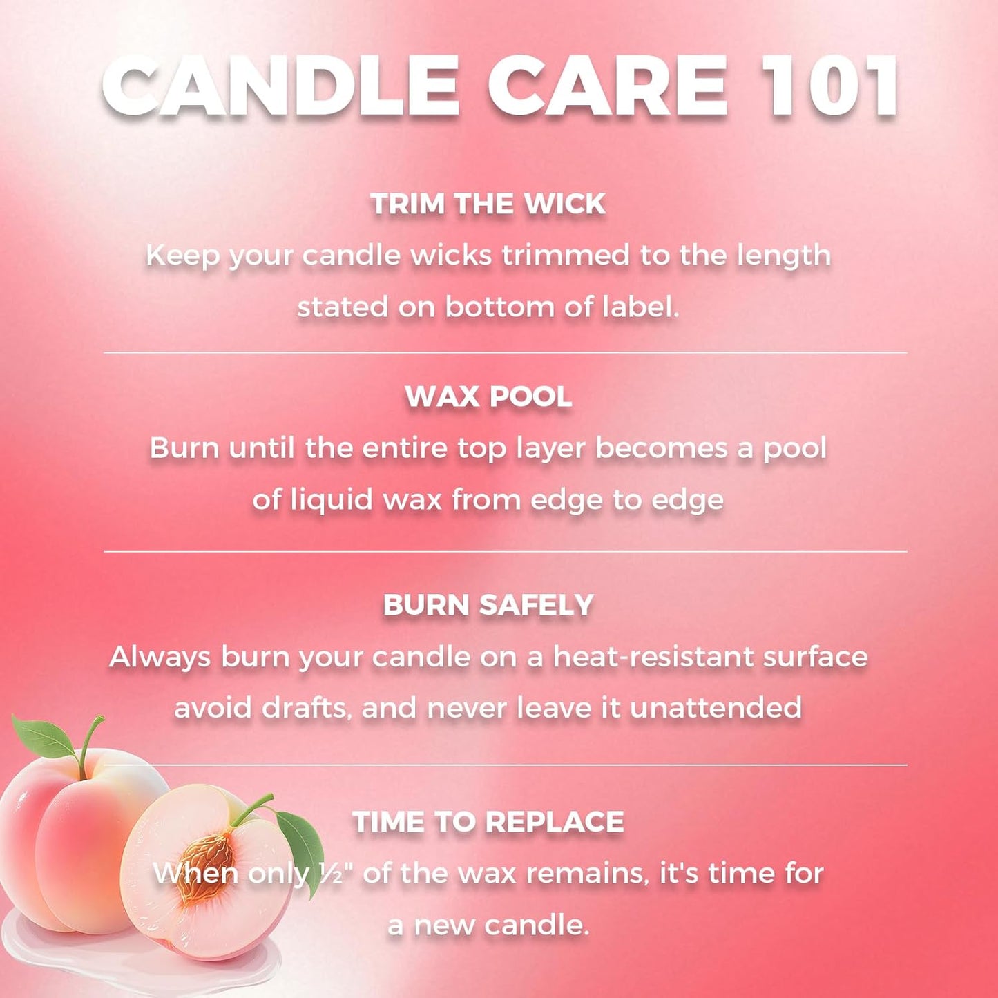 White Peach Oolong Scented Candle – Natural Soy Wax, 30+ Hours Long-Lasting Aromatherapy for Home