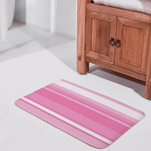 Pink Striped Pattern Bath Mat Rug 24x16, Ultra Soft Bathroom Rug, Non Slip and Absorbent Bath Rug Carpet for Bathroom Floor, Tub and Shower