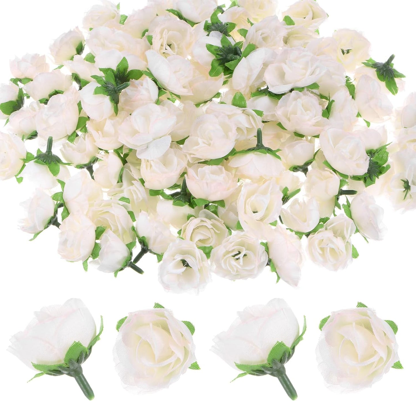 M METERXITY 100-Pack Artificial Roses Heads, 1.2 Inch Small Silk Faux Rose Head for Wedding/Bouquet/Party Decorations, Fake Bloom Flower Heads Buds [Peach]