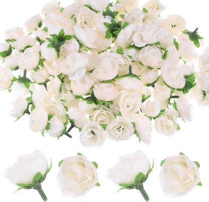 M METERXITY 100-Pack Artificial Roses Heads, 1.2 Inch Small Silk Faux Rose Head for Wedding/Bouquet/Party Decorations, Fake Bloom Flower Heads Buds [Peach]