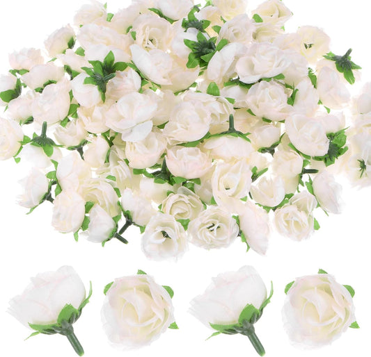 M METERXITY 100-Pack Artificial Roses Heads, 1.2 Inch Small Silk Faux Rose Head for Wedding/Bouquet/Party Decorations, Fake Bloom Flower Heads Buds [Peach]
