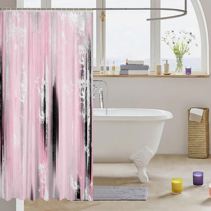 Feelyou Abstract Shower Curtain for Bathroom Decor Modern Abstract Art Bath Curtain Pink Gray White Bathroom Accessories Luxury Waterproof Polyester Fabric for Stalls Bathtubs 72"x78"