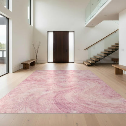Design&I 4'x6' Machine Wash Ready Abstract Abstract Area Rug, Pastel Chair-Friendly & Snag-Free Skid-Resistant Medium Carpet for Home Office, Gaming Room, Under Desk | 2117031