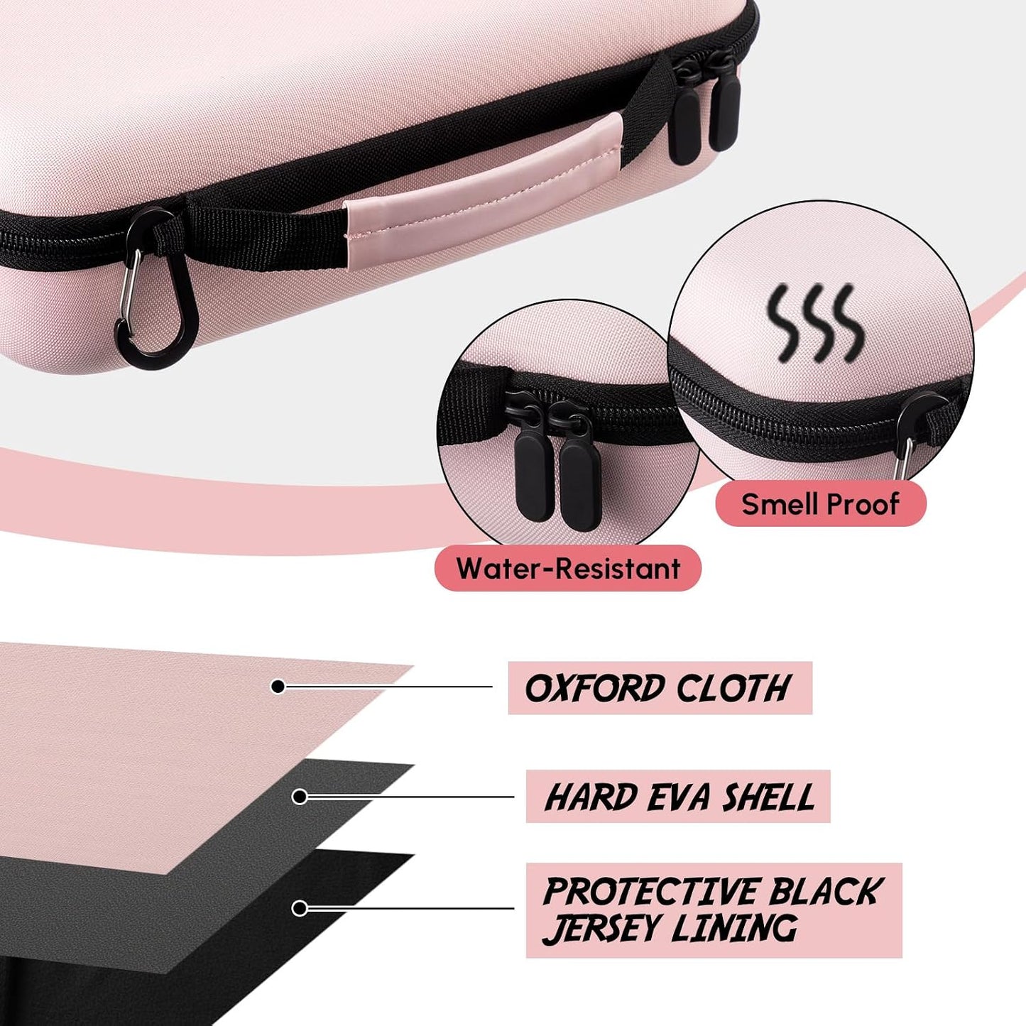 Golf Glove Holder Case with Glove Shaper, Pink Protective Hard Shell Accessory Case, Golf Gift for Woman, for Tees, Ball Markers, Phone, Divot Tool and Accessories