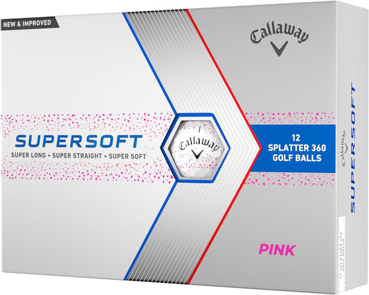 Callaway Golf Supersoft Golf Balls (2023 Version, Pink Splatter)