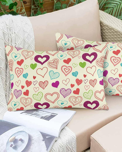 Valentine's Day Body Pillow Cover, Pillowcase Protectors with Zipper, Heart Love Modern Country Light Yellow Breathable Decorative Throw Pillow Case Cover, Pillow Shams for Couch Sofa 24x36Inch