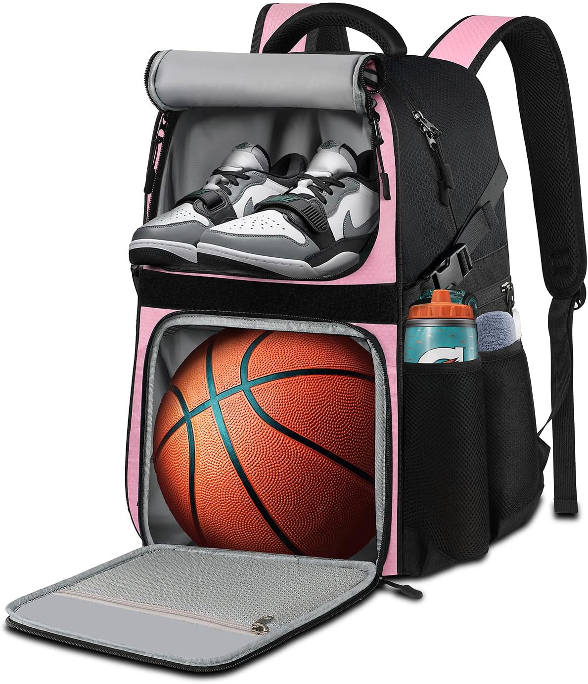 LOINTET Basketball Bag Backpack with Ball Holder Shoes Compartment, Large Basketball Accessories Sports Bag