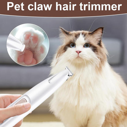 Dog Paw Trimmer with LED Light,Dog Grooming Kit & Pet Micro Precision Trimmer,Safety Electric Clipper,18 mm Widen Blade,35dB Low Noise,Cordless Hair Trimmer for Paws, Ears, Face, Rump,Pink