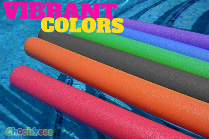Chochkees Floating Pool Noodles Foam Tube 2-Pack, Thick Hollow Noodles for Floating in The Swimming Pool, 52" Inches Long