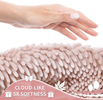 Yimobra Chenille Bathroom Rugs Non Slip, Extra Thick Soft Absorbent Bath Rug 31.5x20 Inch, Machine Washable Quick Dry Bath Mat for Bathroom Floor, Tub and Shower, Home Decor Accessories, Pink