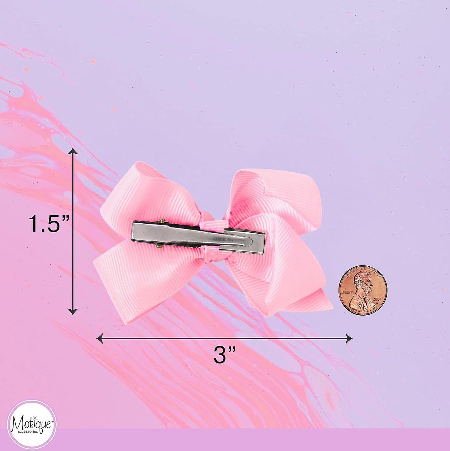 Small Solid Bow for Girls - Set of 12 (Light Pink)