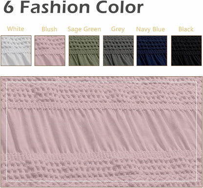 OWENIE Blush Shower Curtain, Farmhouse Rustic Striped Textured Fabric Shower Curtain for Bathroom, Hotel Style, Machine Washable, Blush, 72x72 inch