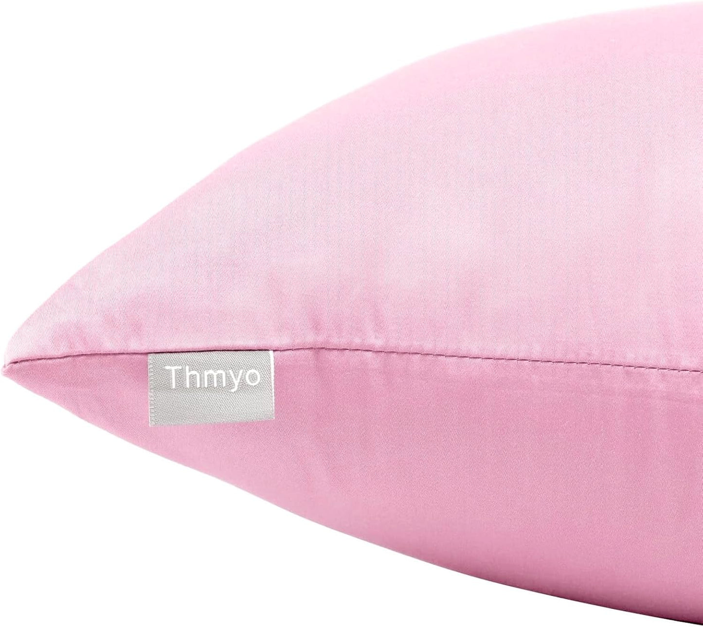 Thmyo 4-Pack 100% Cotton Comfortable Solid Decorative Throw Pillow Case Square Cushion Cover Pillowcases Sublimation Blank DIY Pillow Covers for Sofa(Only Covers, No Pillows)(18x18 inch/45x45cm,Pink)
