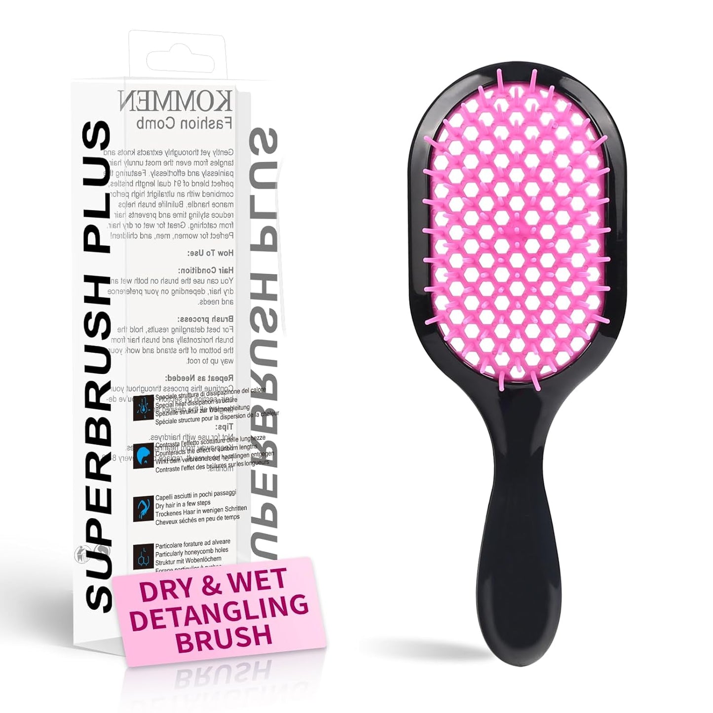 Detangling Brush,1 Pack Detangler Brush, Gentle & Effective Detangling on Wet or Dry Fragile Hair Types,Ultra-light, Detangling Brsuh ventilated and antistatic hairbrush (Pink)