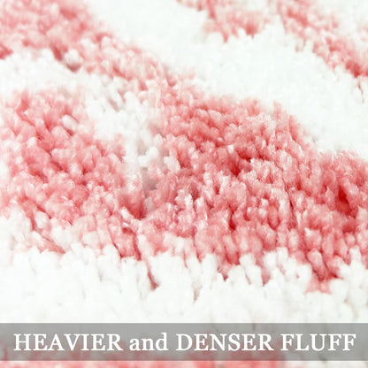 Fun Toilet Rug U Shaped Toilet Mat Cute Bathroom Rugs 24x20 Non Slip Washable Pink Bath Mat Water Absorbent Funny Bathroom Decor Pink and White Toilet Rug