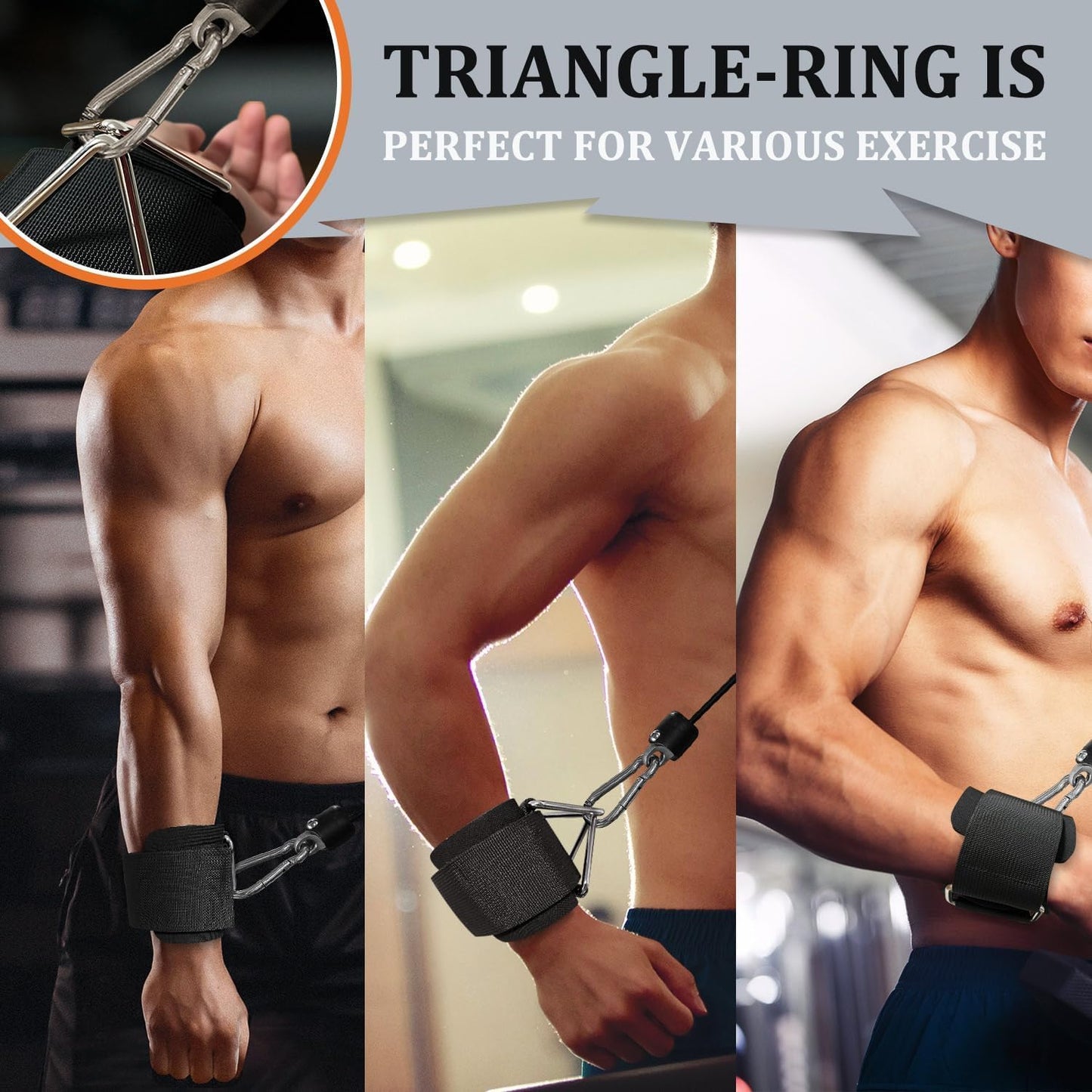 2Pack Wrist Cuffs for Cable Machine, Adjustable Neoprene Padding, One Size Fit All, Fitness Wrist Straps for Men Women