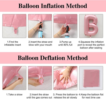 40 Inch Pink BRIDE Balloon for Bachelorette Party Decorations, Large Light Pink Foil BRIDE Letter Balloons Sign for Bridal Shower Wedding Engagement Bride To Be Party Favors Decor