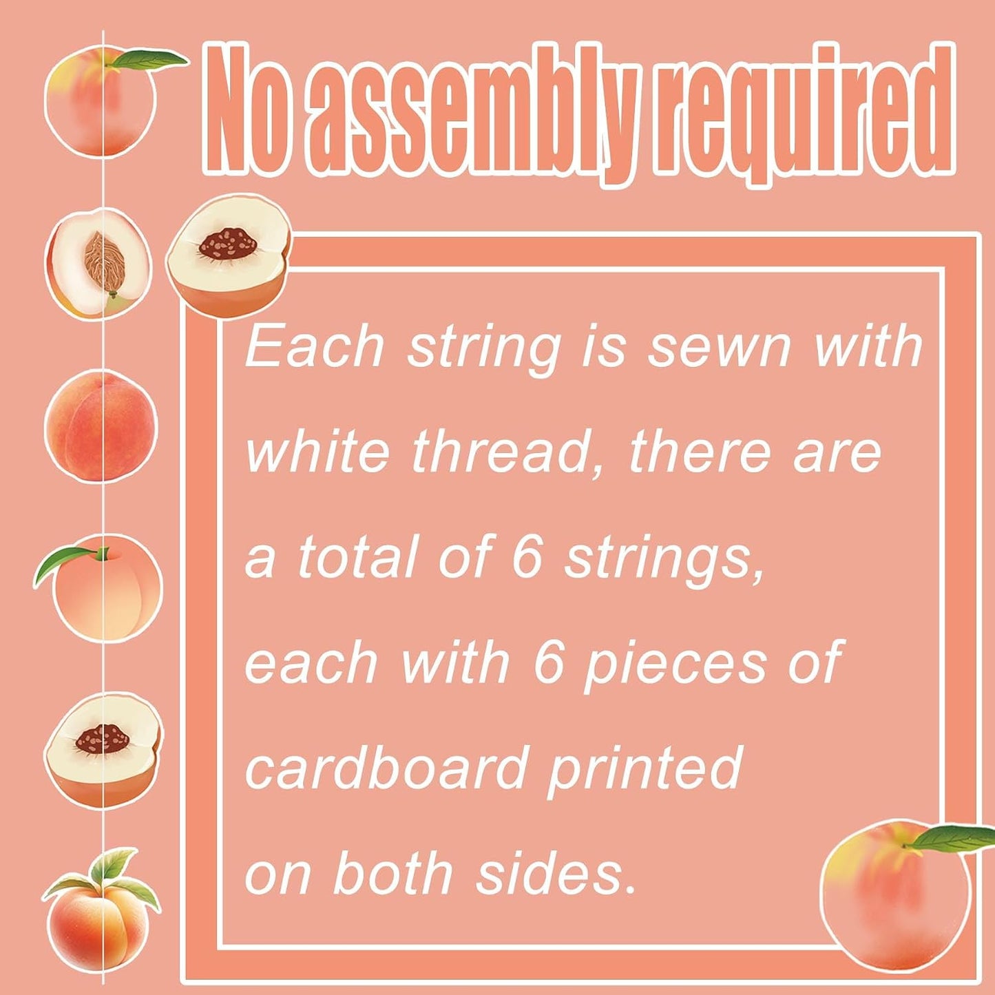6 Packs Peach Hanging Decorations Garlands Cute Juicy Peach Baby Shower 2nd Birthday Fruit Birthday Party Decor Favors Supplies Paper Hanging Cutouts Banner