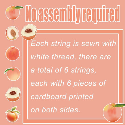 6 Packs Peach Hanging Decorations Garlands Cute Juicy Peach Baby Shower 2nd Birthday Fruit Birthday Party Decor Favors Supplies Paper Hanging Cutouts Banner
