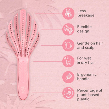 Wet Brush Go Green Curl Detangler Hair Brush - Pale Pink Ultra-Soft IntelliFlex Detangling Bristles Glide Through Tangles with Ease - Great For Curly Hair-No Split Ends & Pain-Free for Wet or Dry Hair