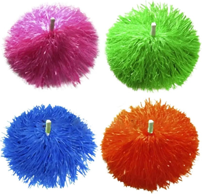 Shining Cheer Pom Poms 8pair Competition Flower Double Hole Handle Cheerleading Cheering Ball Club Sport Supplies Cheerleader Pompoms Dance Party Decorator