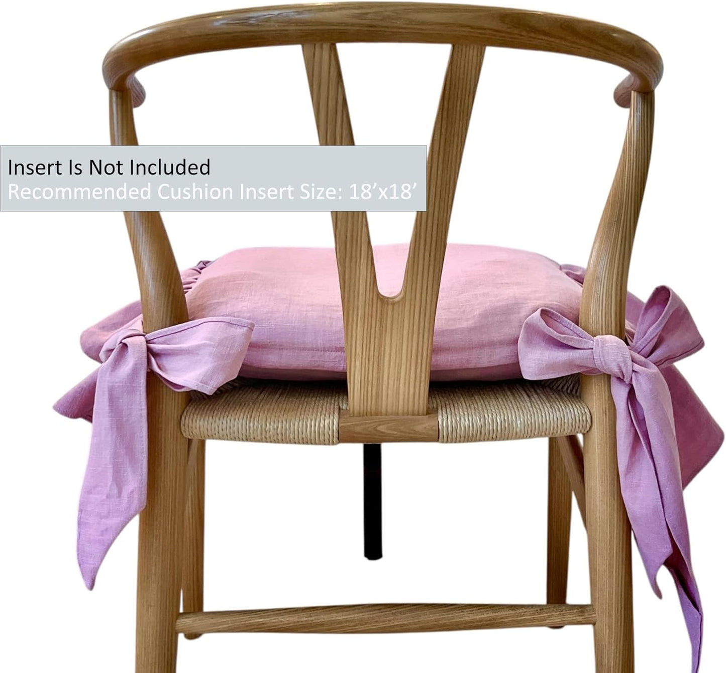 Korean Made Chair Pad 17.5'x 17.5' Slipcover Chair Cushion Cover with Ties and Ruffle Farmhouse Decor No Cushion Insert, Stocking Stuffer Gift for Mom