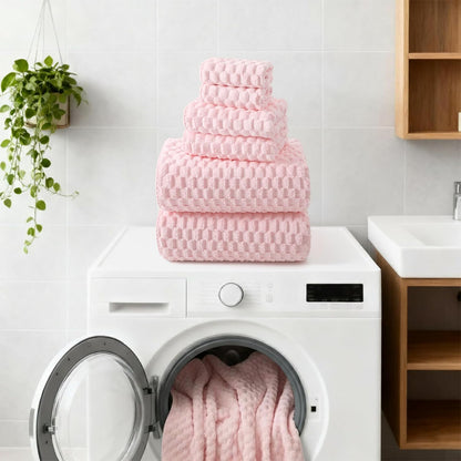 REDKISS Pink Microfiber Bath Towels Set of 6-35x70 Inches Oversized Bath Sheets, Extra Large Bath Towels Set of 6 for Adults, Super Soft Quick Dry Lint Free Absorbent Microfiber Shower Towels