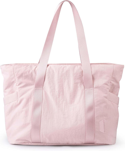 BAGSMART Tote Bag for Women, Tote Bag with Zipper Work Tote with Compartments Nurse Shoulder Hanbag for Travel, Gym