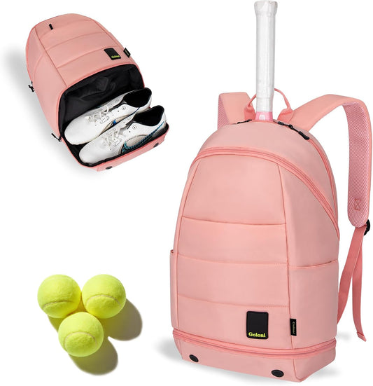 Goloni Tennis Backpack for Women, Holds 2 Rackets with Shoe Compartment