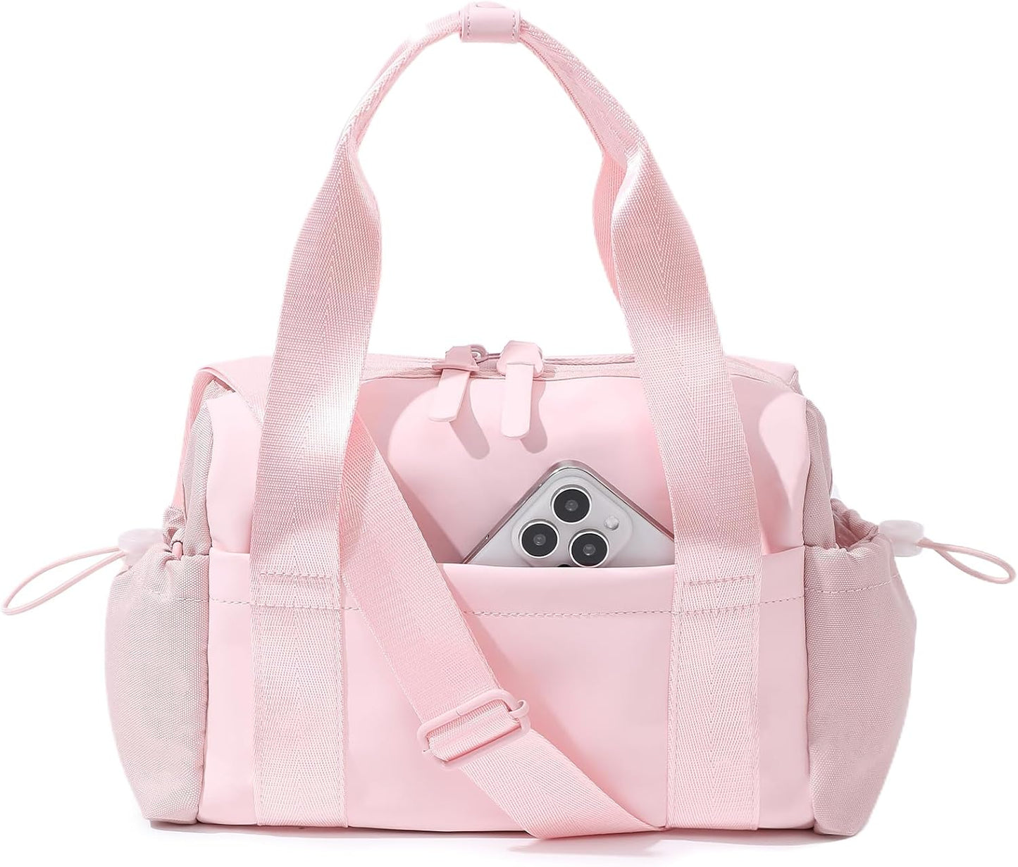 Bucosd Small Gym Bag for Women, Mini Crossbody Gym Duffle Bag with Wet Compartment, Carry on Gym Tote Bag for Workout Dance Sport Travel (Mini-Pink)