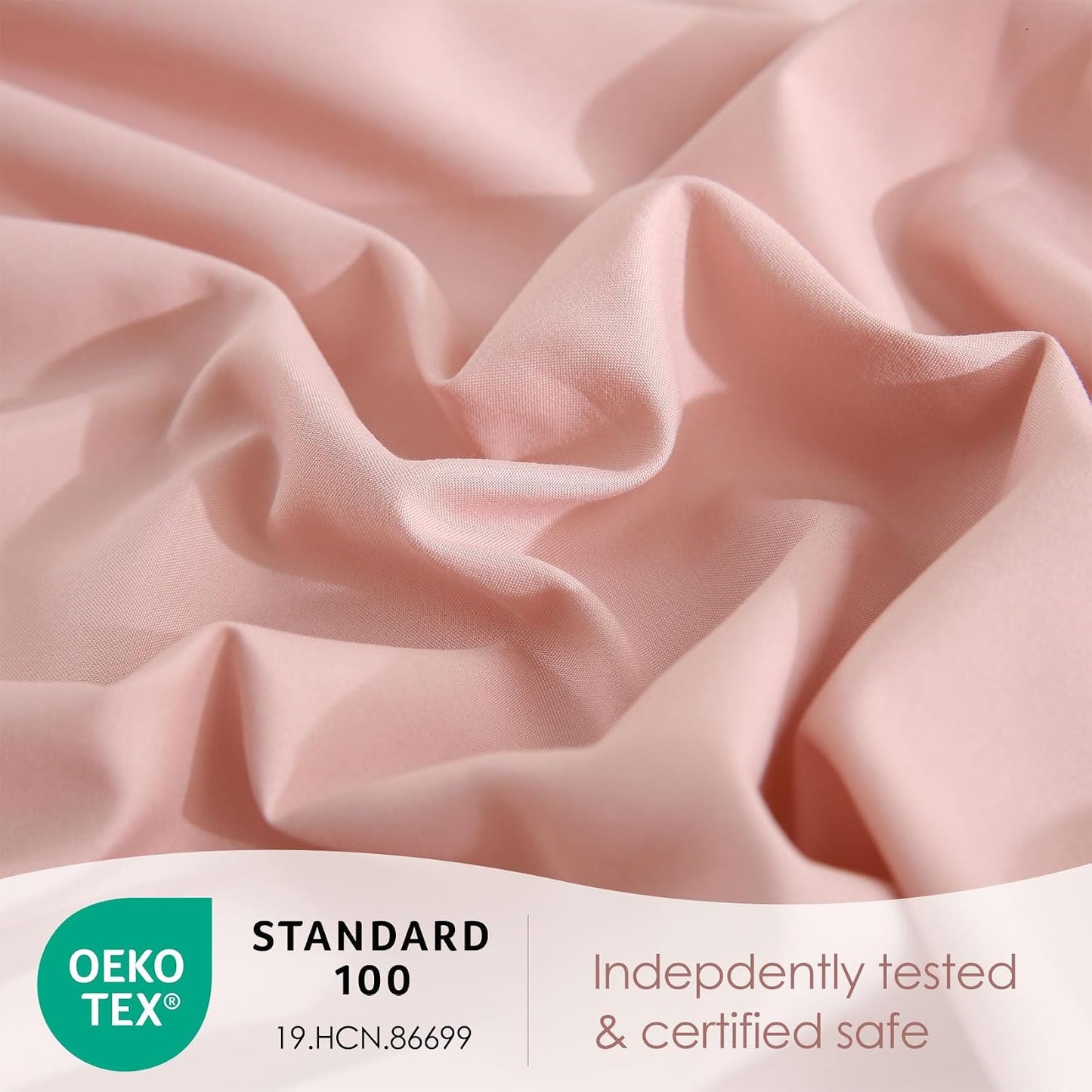 JSD Dusty Pink Full Sheet Set with Side Storage Pocket, 4 Piece Soft Microfiber Bed Sheets Deep Pocket Corner Straps Oeko-Tex Certified