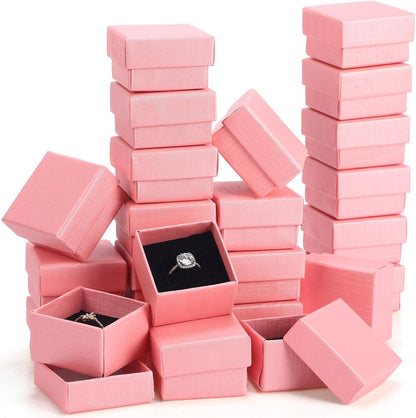 Yinkin 72 Pcs Jewelry Ring Gift Boxes Bulk 2 x 2 x 1.2 Inch Ring Necklace Earring Boxes for Weddings Christmas