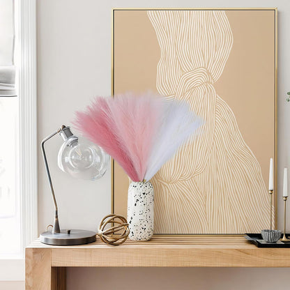 MVVM Blush Pink Pampas Grass Decor,78pcs Artificial Fluffy Pink Decor Flowers Faux Pampas Grass for Home Wedding Living Room Birthday Bathroom Wall Party Christmas Decoration