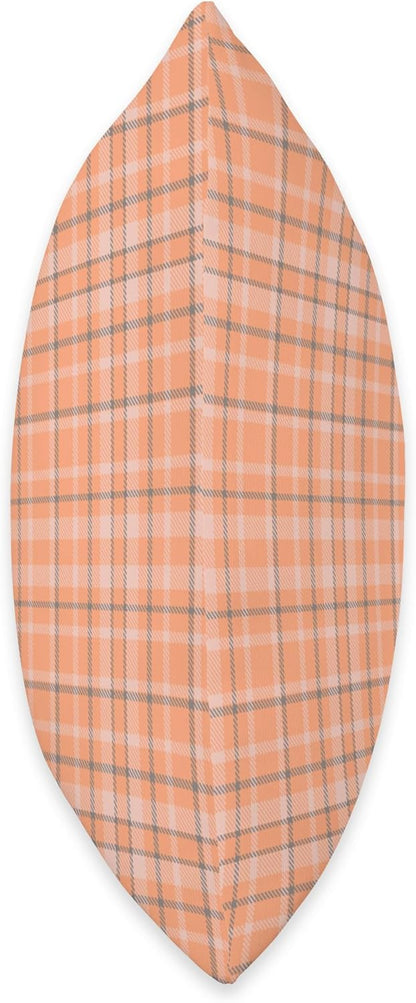 Cute Pastel Coral Peach Plaid Gingham Pattern Minimalist Throw Pillow