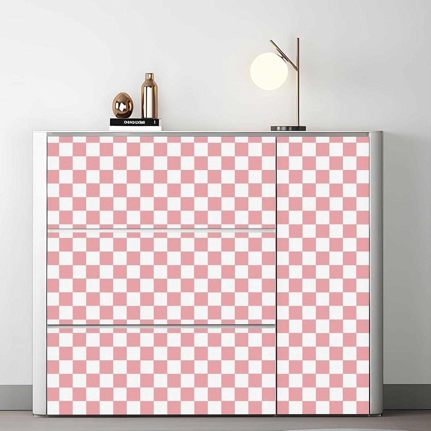 Amiya Checkered Wallpaper Peel and Stick Pink Mosaic Checkerboard Contact Paper 17.3”X120”Modern Self Adhesive Vinyl Removable Wall Paper for Shelf Liner,Classroom,Cabinets,Living Room