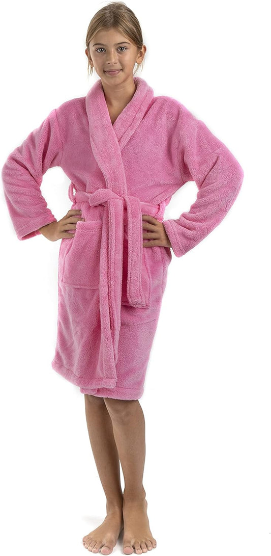 BC BARE COTTON Bare Cotton Kids Microfiber Fleece Shawl Robe - Girls