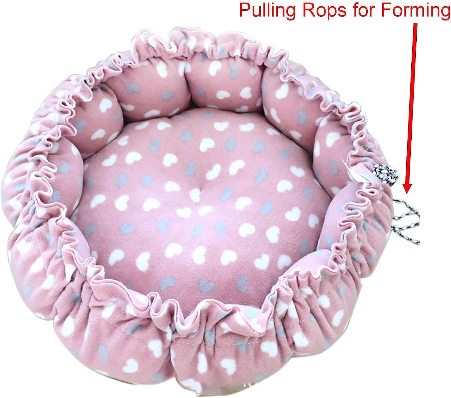 Cat Bed, 13 Inch Diameter Pink Cotton Pet Nest for Cat, Dog and Other Pets (Small)
