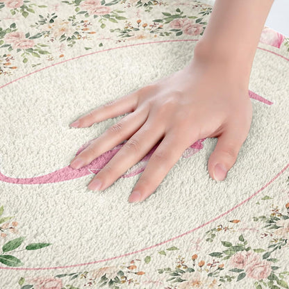 Erosebridal Peach Blossom Bathroom Rugs 16" x 24" Letter J Bath Mat Cute Bowknot Princess Coquette Doormat Pink Bow Fashion Preppy Dreamy