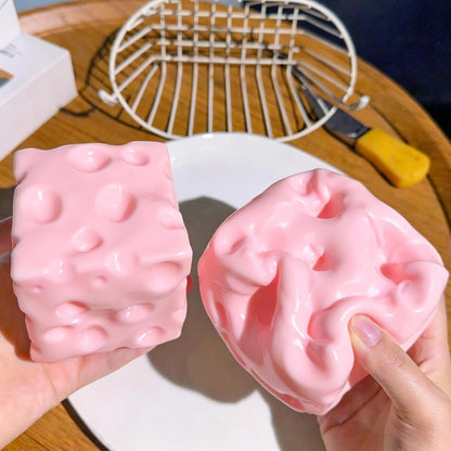 Yellow Squeeze Cheese Squishy - Squeeze Luck Cheese Squishy Skin Soft , Soft Novelty Slow Rising Sensory Cheese Stress & Anxiety Relief Fidget Toys (Pink, M(6cm))