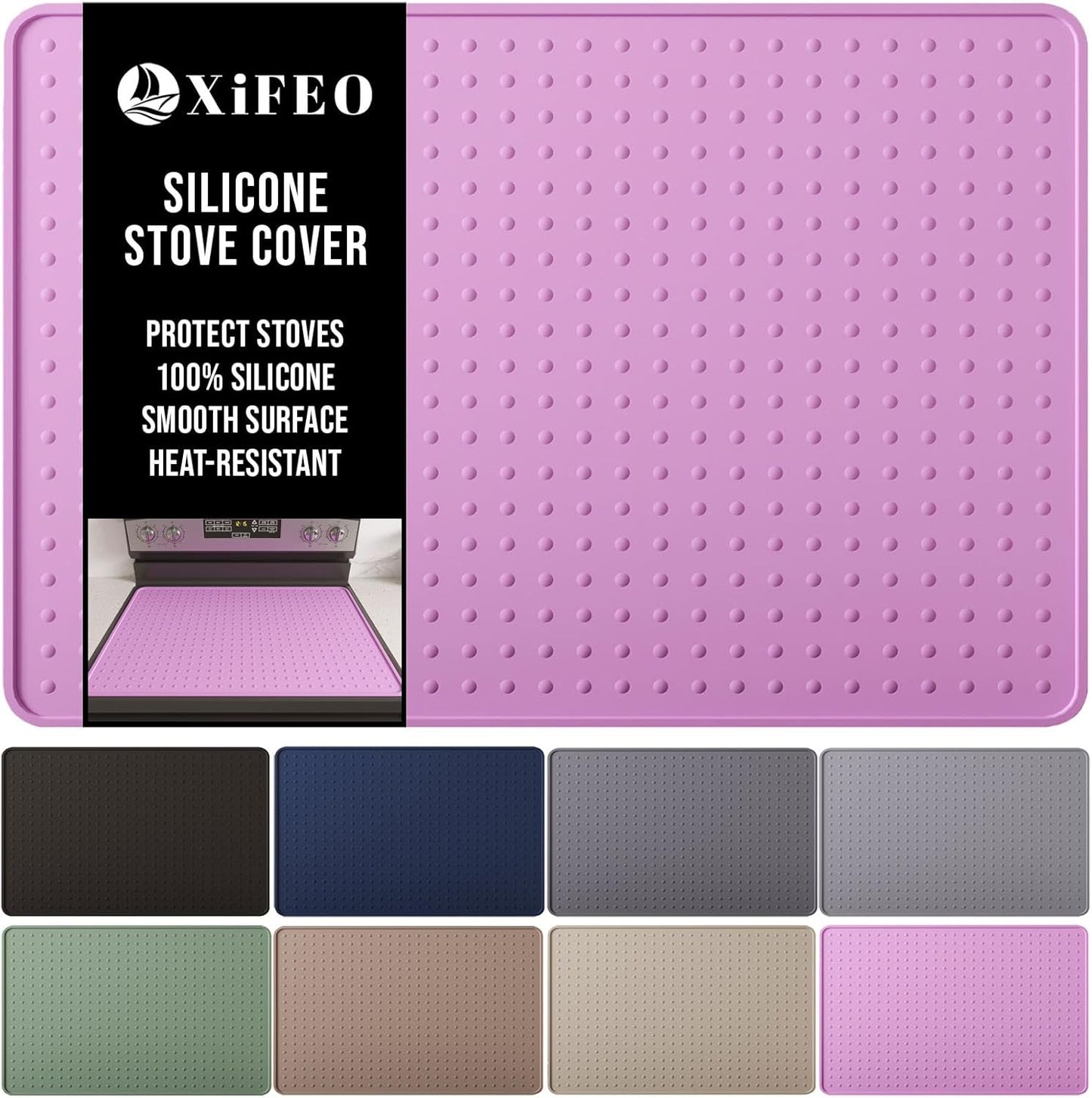XiFEO Silicone Stove Top Cover for Electric Stove, Glass Stove Top Cover Protector, Flat Top Range Cover – Double as Dish Drying Mat, Coffee Bar Mat, Kitchen Stove Accessories, 28 x 20 in, Pink