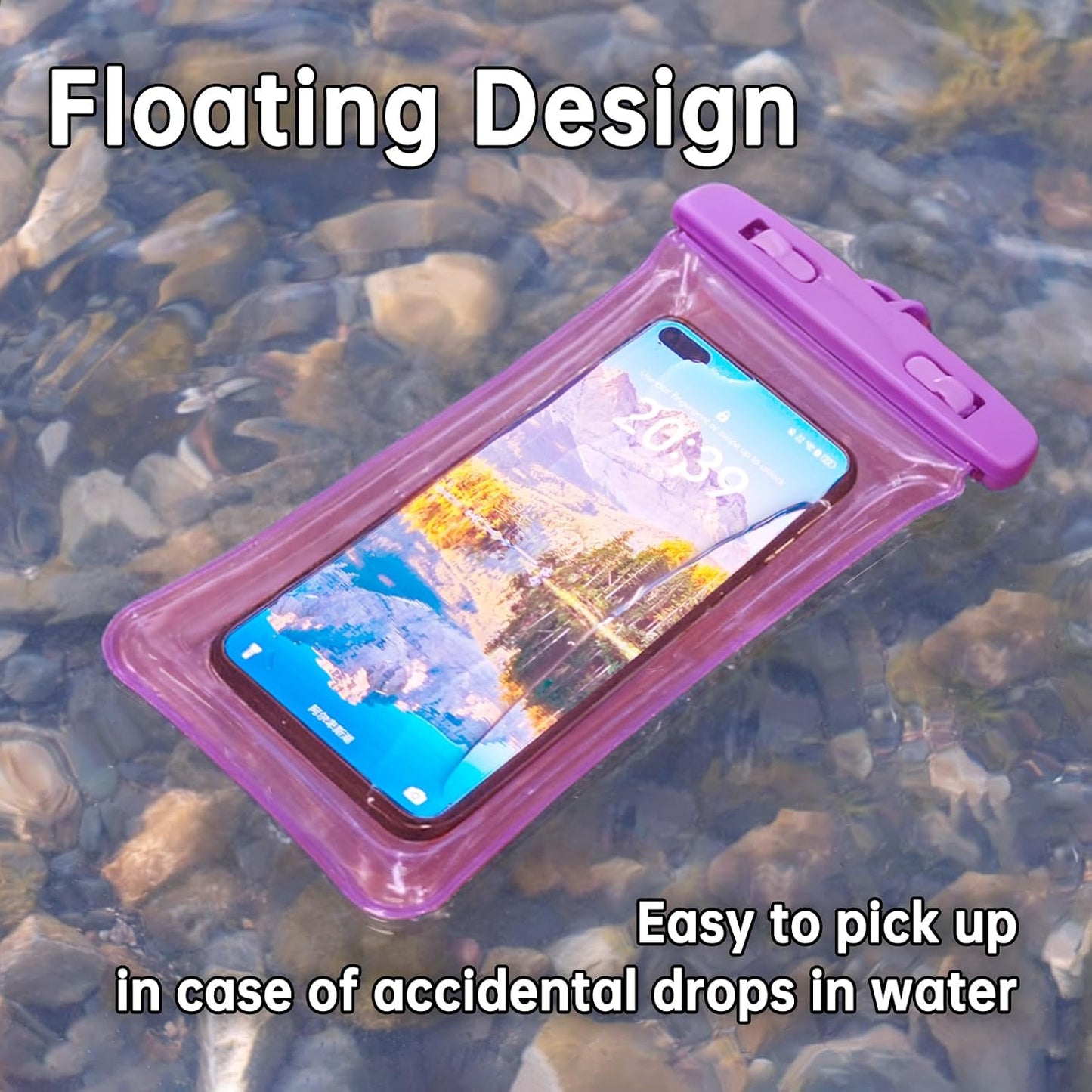 2 Pack Waterproof Phone Pouch, Waterproof Phone Case，Compatible with iPhone 17 16 15 14 13 Pro Max, IPX8 Cellphone Dry Bag Beach Cruise Ship Essentials 8.3"(Blue+Pink)