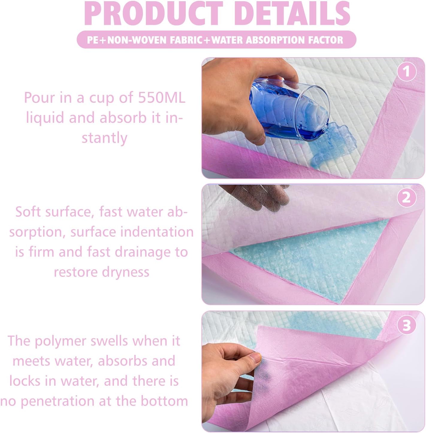 25 Pack Disposable Toilet Mats Absorbent Toilet Floor Protector from Urine U-Shape Toilet Training Rug Waterproof Non-Slip Bathroom Potty Training Mats for Children Adult (Pink)