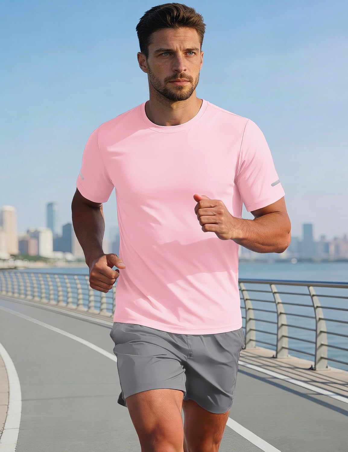 MAGCOMSEN Mens Workout Shirts Dry Fit Sun Protection Athletic Short Sleeve Shirt UPF 50+ Gym Running Swim Rash Guard Top