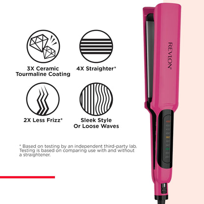 REVLON Smooth Brilliance Ceramic Extra Long Flat Iron, 1-1/2" inch