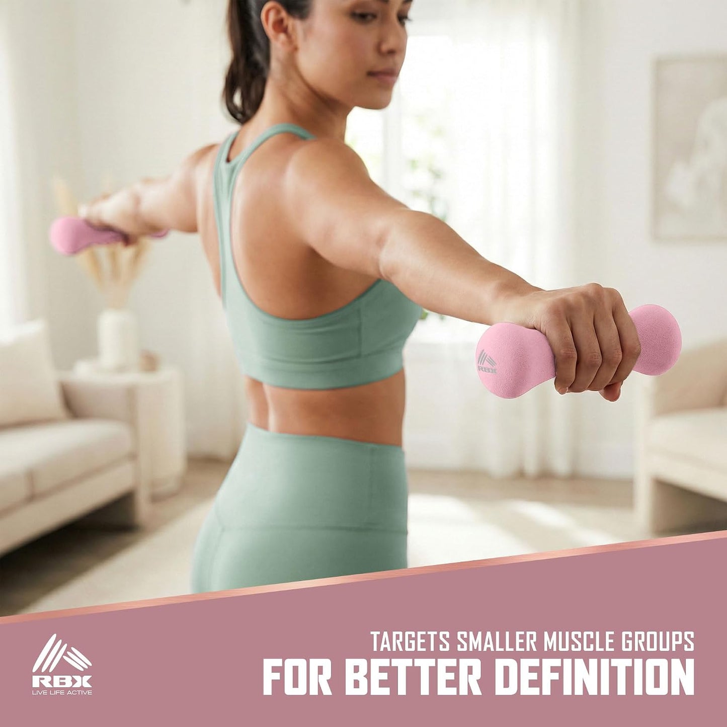 RBX Hand Weights, Neoprene Hand Weights for Home Workouts, Cardio & Strength Training, Home Gym Equipment