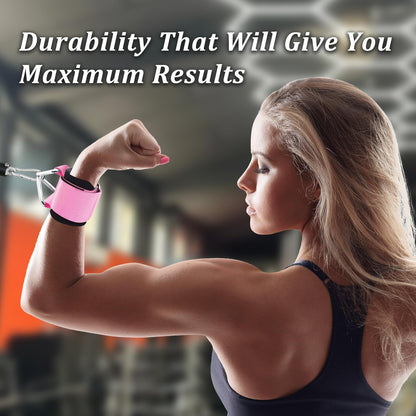 2Pack Wrist Cuffs for Cable Machine, Adjustable Neoprene Padding, One Size Fit All, Fitness Wrist Straps for Men Women