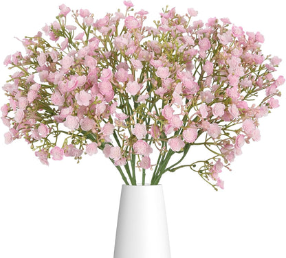 Pink Babys Breath Artificial Flowers, 5 Stems Real Touch Gypsophila Faux Flowers, 18.9" Fake Baby Breath Realistic Floral for Wedding Bouquet, Centerpieces, Home Party Decor (Light Pink)