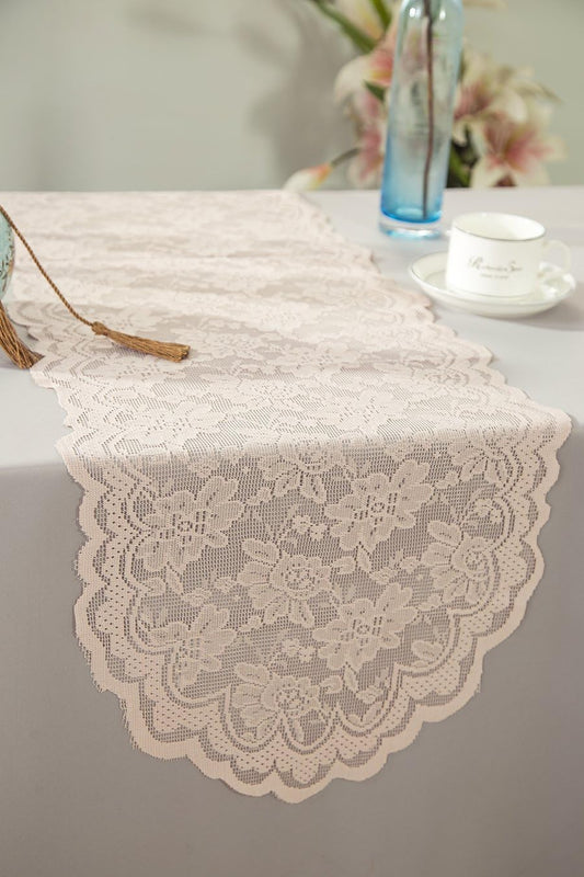Wholesale 13.5 in x108 in Lace Table Runner Wedding Table Runner for Wedding Décor Events Banquet Party Supplies - Blush Pink
