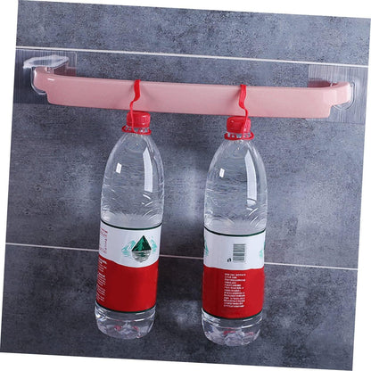 1pc Wall-Mounted Self Adhesive Towel Rack No Drill Towel Storage Shelf for Bathroom and Kitchen Pink Single Rod Design Easy Installation Space-Saving